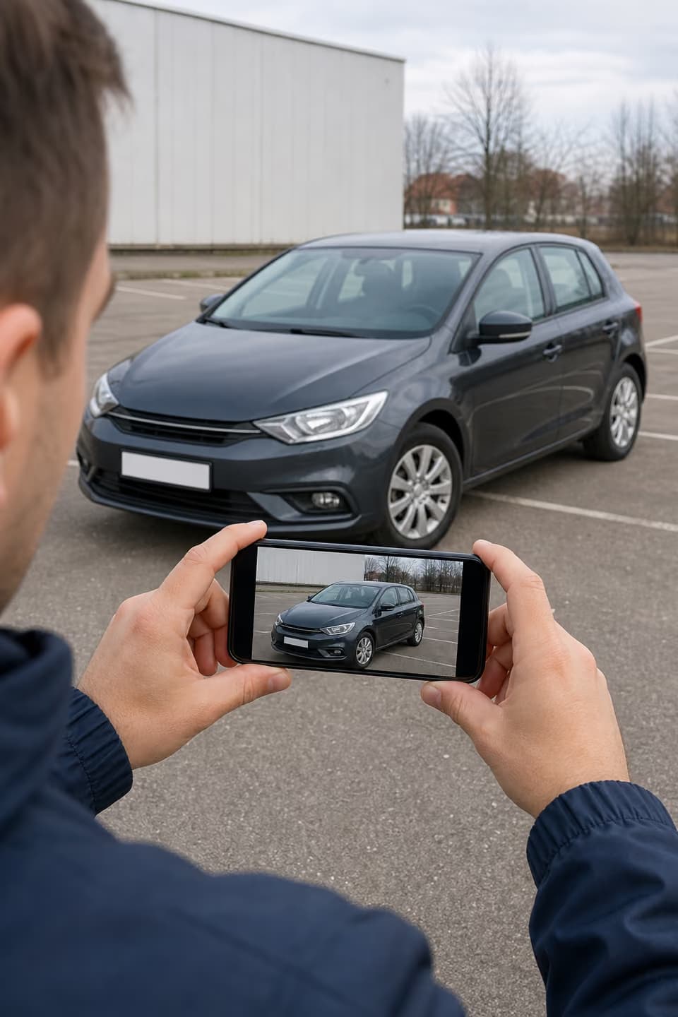 Fotografowanie samochodu smartfonem z perspektywy trzech czwartych